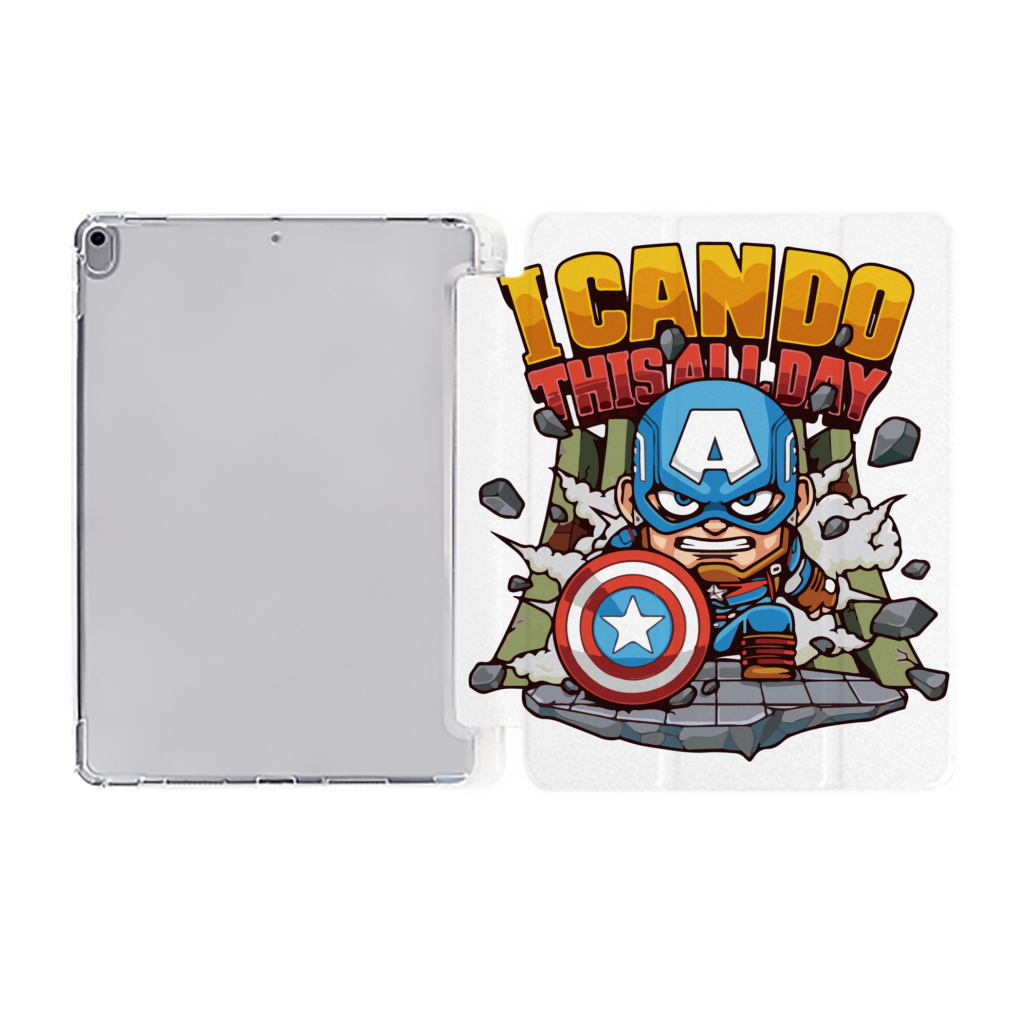 （画像用） アベンジャーズ The Avengers IPad ケース ペン収納付き 三つ折りスタンド PUレザー×シリコン 対応機種9.5/10.5/10.9インチ